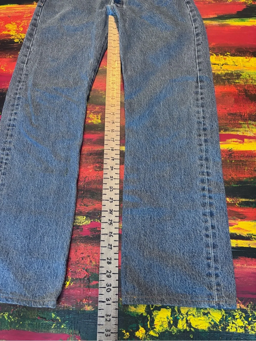 Levi's 501 Men's Blue Denim Straight Jeans with Red Tab 35x34